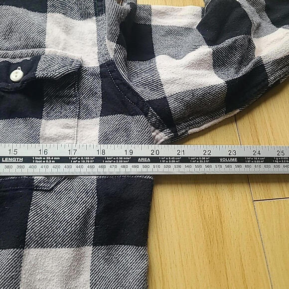 Levi's Classic Plaid Flannel Worker Over Shirt Mens Medium White Cotton  19587 - Picture 5 of 9